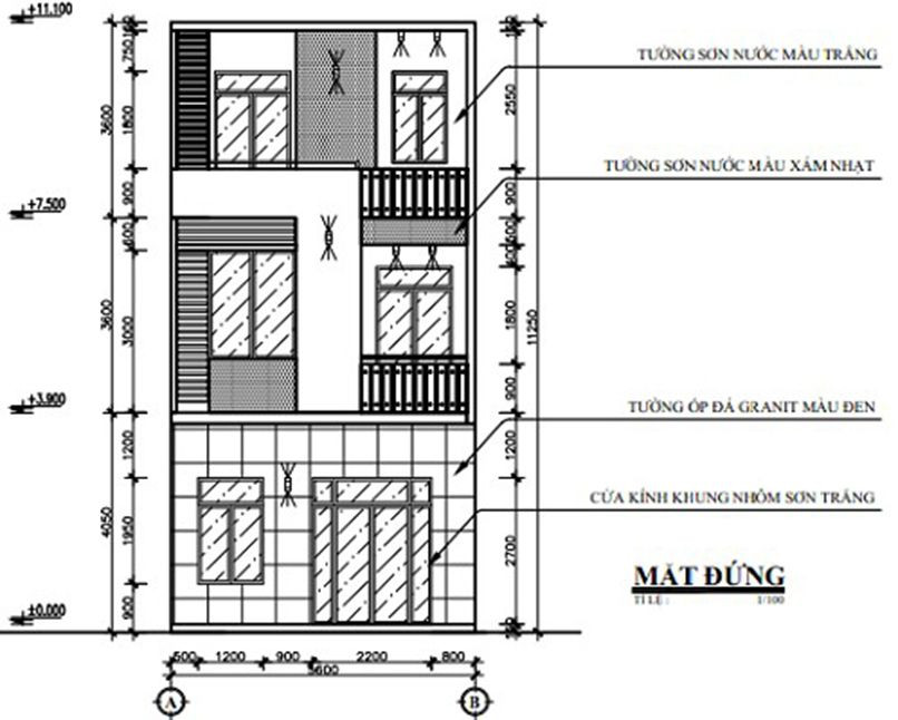 Bản thiết kế nội thất vẽ mặt bằng đứng thể hiện hình dáng tổng quan của công trình Bản thiết kế nội thất vẽ mặt bằng đứng thể hiện hình dáng tổng quan của công trình